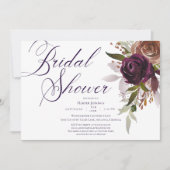 Lila Brautparty Einladung (Vorderseite)