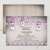 lila Brautparty Einladung (Vorne/Hinten)