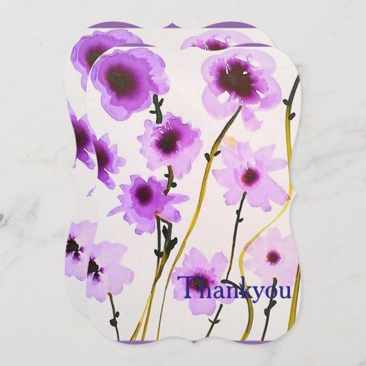 Lila Brautparty Einladung (Vorne/Hinten)