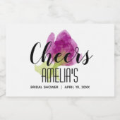 Lila Brautparty Floral Mini Schaumweinetikett (Einzelnes Label)