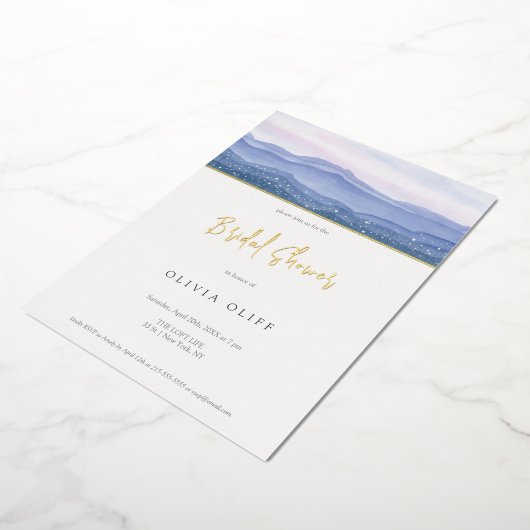 Lila Brautparty Folieneinladung (Gedreht)