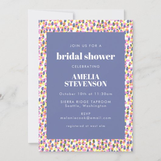 Lila Brautparty für Abstrakte Dot Pattern Einladung (Vorderseite)