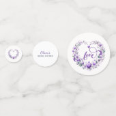 Lila Brautparty für Blumenhörer Konfetti (Rückseiten)