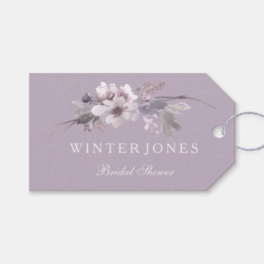 Lila Brautparty für Blumenwasser - Tag Geschenkanhänger (Vorderseite (Horizontal))