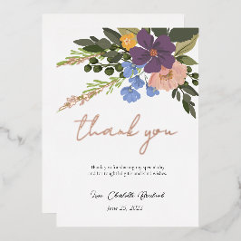 Lila Brautparty für Flora und Fauna Vielen Dank Folieneinladung