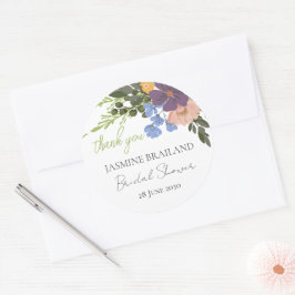 Lila Brautparty für Flora und Fauna Vielen Dank Runder Aufkleber