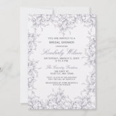 Lila Brautparty für Vintage Blumenfrühlings Einladung (Vorderseite)