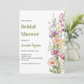 Lila Brautparty in Rosa Einladung (Stehend Vorderseite)