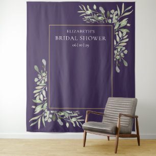 Lila Brautparty mit goldener Vegetation Foto Hinte Wandteppich