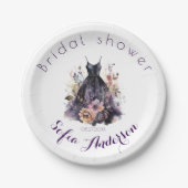 Lila Brautparty Pappteller (Vorderseite)