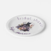 Lila Brautparty Pappteller (Schrägansicht)