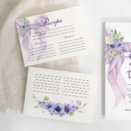 Lila Brautparty Ribbon Flora Rezept Begleitkarte