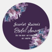 Lila Brautparty Runder Aufkleber (Vorderseite)