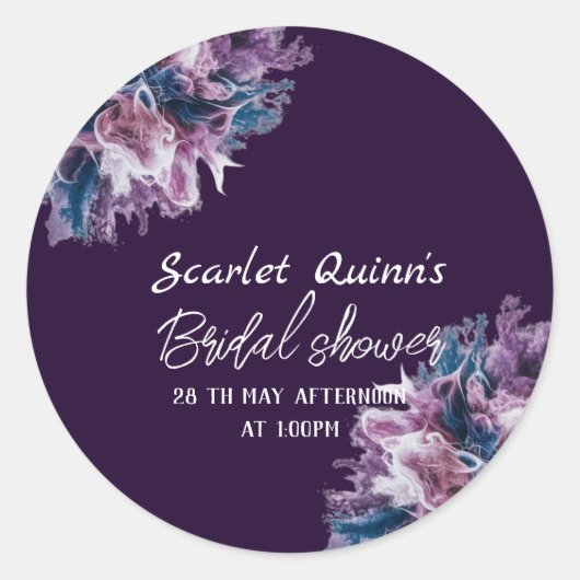 Lila Brautparty Runder Aufkleber (Vorderseite)