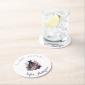 Lila Brautparty Runder Pappuntersetzer (Vor Ort)