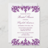 Lila Brautparty Snowflake Einladung (Vorderseite)