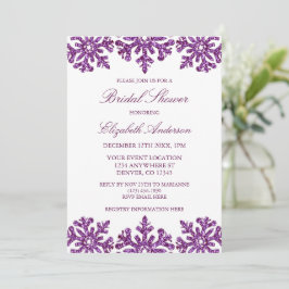Lila Brautparty Snowflake Einladung