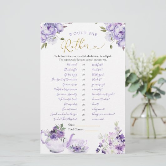 Lila Brautparty Tee mit Blumenmuster würde sie ehe (Stehend Vorderseite)