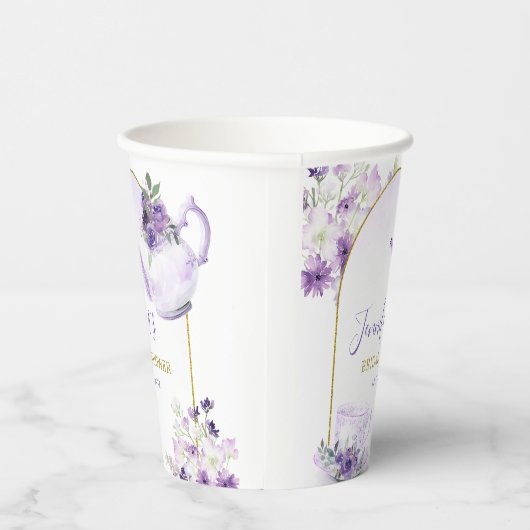 Lila Brautparty Tee Party Papier Cup Pappbecher (Rechts)