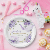Lila Brautparty Tee Party Papierplatte Pappteller (Party)
