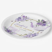 Lila Brautparty Tee Party Papierplatte Pappteller (Schrägansicht)