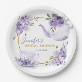 Lila Brautparty Tee Party Papierplatte Pappteller (Vorderseite)