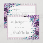 Lila Brautparty- und Blumenkarte Postkarte (Vorne/Hinten)