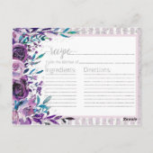 Lila Brautparty- und Blumenkarte Postkarte (Rückseite)