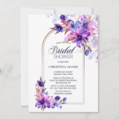 Lila Brautparty Wasserfarben Einladung (Vorderseite)