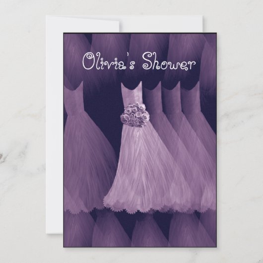 LILA Brautwäsche Brautdusche Einladung (Rückseite)