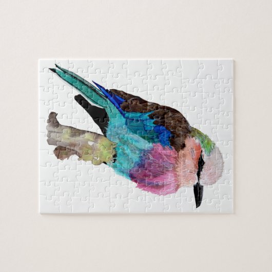 Lila Breasted Rollen-Vogel Puzzle (Horizontal)