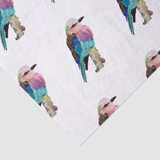 Lila Breasted Rollen-Vogel Seidenpapier (Ausschnitt)