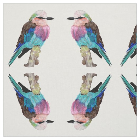 Lila Breasted Rollen-Vogel Stoff (Muster)