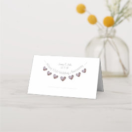 Lila Brennen eines Hochzeitsplatzes Platzkarte