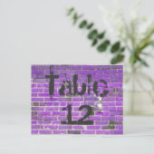 Lila Brick Graffiti Empfang Tischnummern (Stehend Vorderseite)