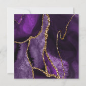 Lila Bridal Brunch & Bubbly Gold Glitzer Dusche Einladung (Rückseite)