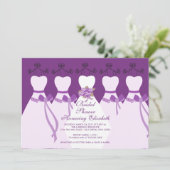 Lila Bride Bridesmaids Bridal Dusche Einladung (Stehend Vorderseite)