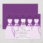 Lila Bride Bridesmaids Bridal Dusche Einladung (Vorne/Hinten)