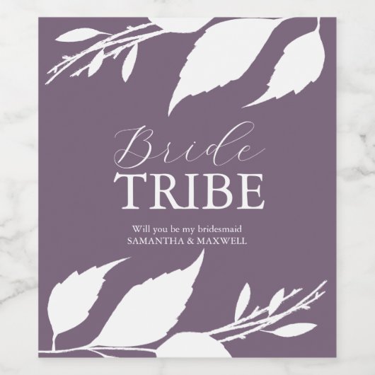 Lila Bridesmaid-Programm Weinetikett (Einzelnes Label)