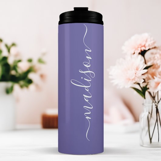 Lila Bridesmaid Stilvolle Beschriftung Thermosbecher