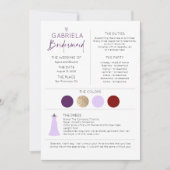 Lila Bridesmaid-Vorschlag und Informationen (Vorderseite)