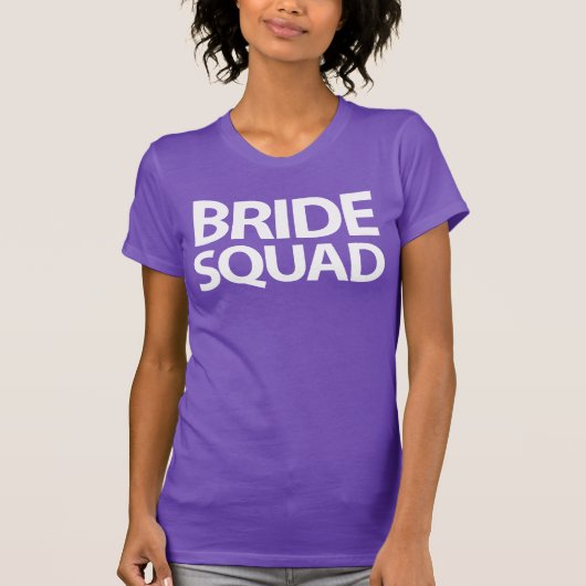 Lila Bridge Squad Shirts für Junggeselinnen-Abschi (Vorderseite)