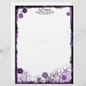 lila Briefkopf Blumen des Grunge (Vorne/Hinten)