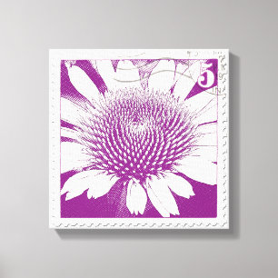 Lila Briefmarke Leinwanddruck
