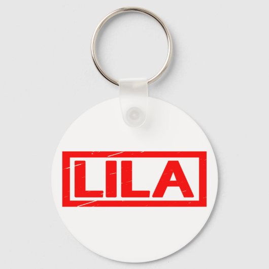 Lila Briefmarke Schlüsselanhänger (Vorderseite)