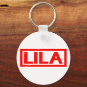 Lila Briefmarke Schlüsselanhänger (Vorderseite)
