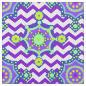 Lila Bright Boho Zickzack | Karnevalsfarben Stoff (Nahaufnahme)