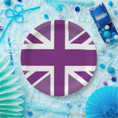 Lila Britische Flaggenplatine der Union Pappteller (Party)