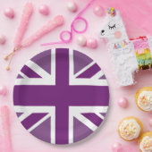 Lila Britische Flaggenplatine der Union Pappteller (Party)