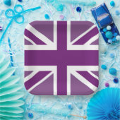 Lila Britische Flaggenplatine der Union Pappteller (Party)